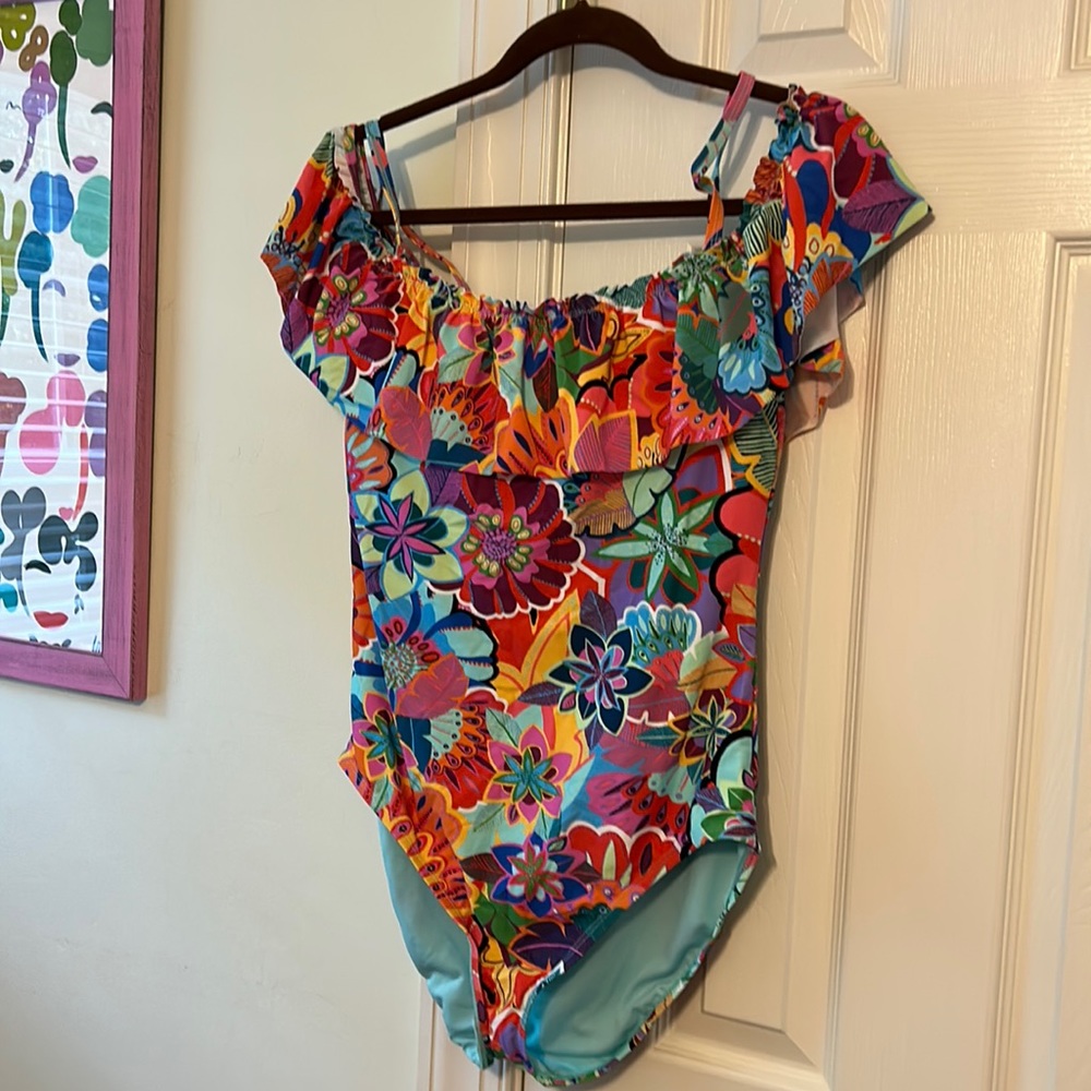 Bleu Rod Beattie Multicolor Floral One-Piece Swimsuit